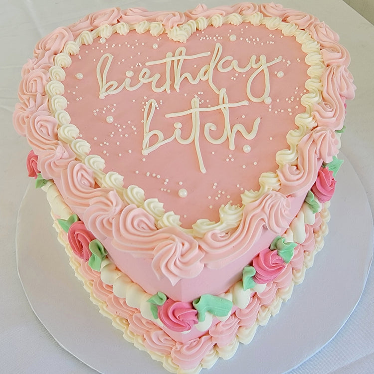 Pink heart cake