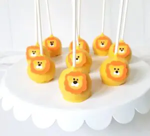 Yellow round decorated Cake Pops
