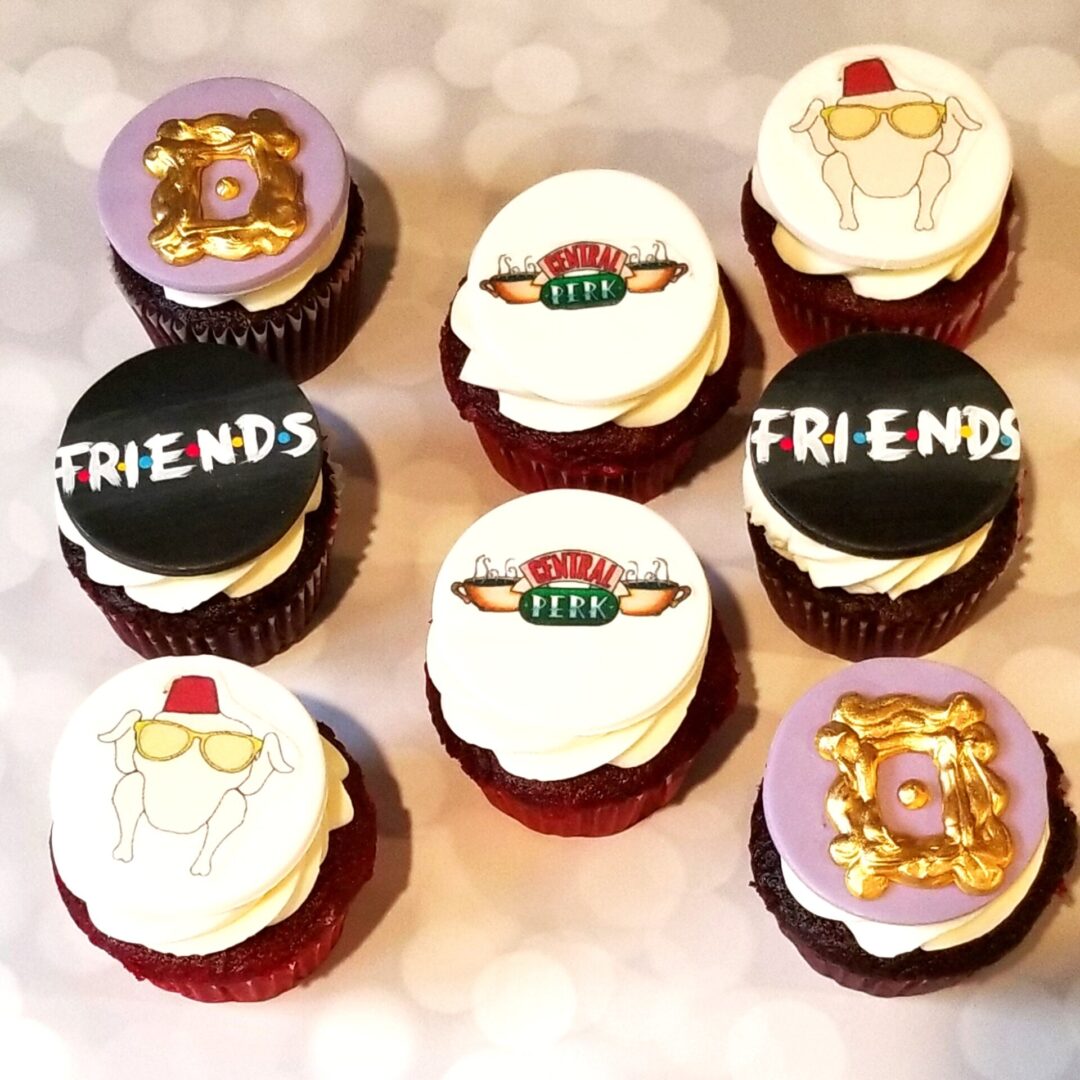 Eight Friends topping decorated Cupcakes