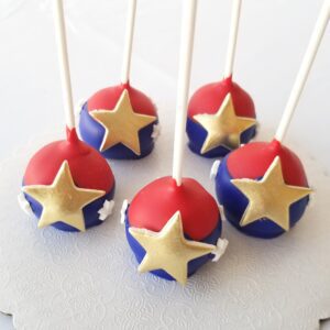 Five round star decorated Cake Pops