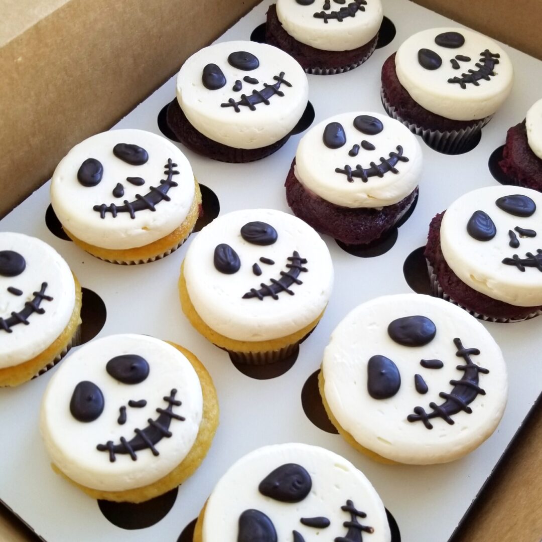 Skeleton topping decorated Cupcakes