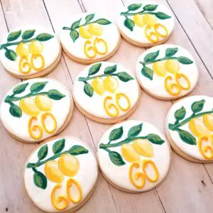 Nine round shape decorated Cookies