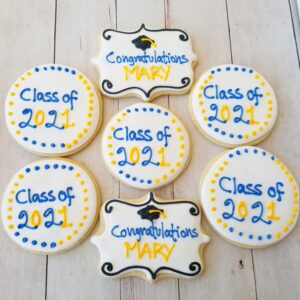Seven class of 2021 decorated Cookies