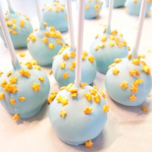 Yellow sprinkle decorated Cake Pops