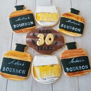 Seven Bourbon shape decorated Cookies
