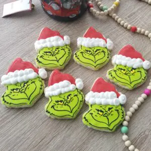 Six Santa face decorated Cookies