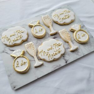 Eight wine cup shape decorated Cookies