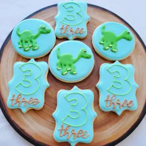Seven animal and three written decorated Cookies