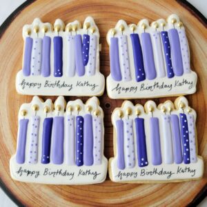 Four candle shape decorated Cookies