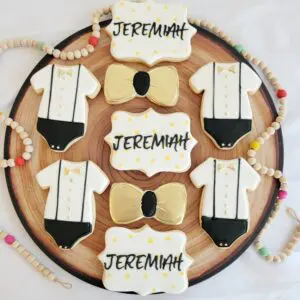 Nine dress and Jeremian decorated Cookies