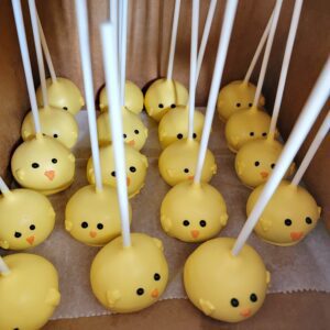Yellow decorated Cake Pops