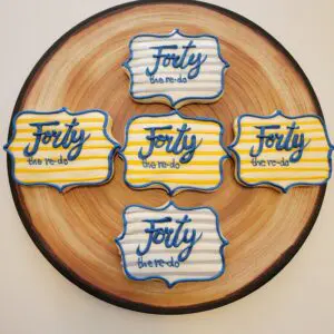 Five forty written decorated Cookies