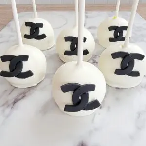 White and black decorated Cake Pops