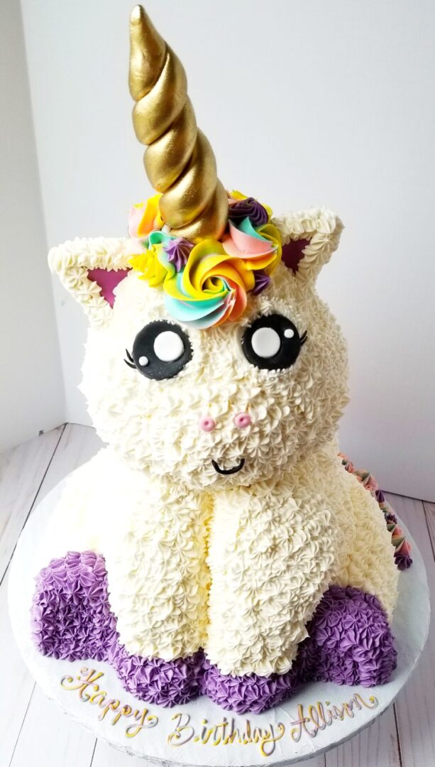 White cat Girl Birthday Cake