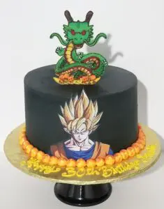 Black and green Boy Birthday Cake