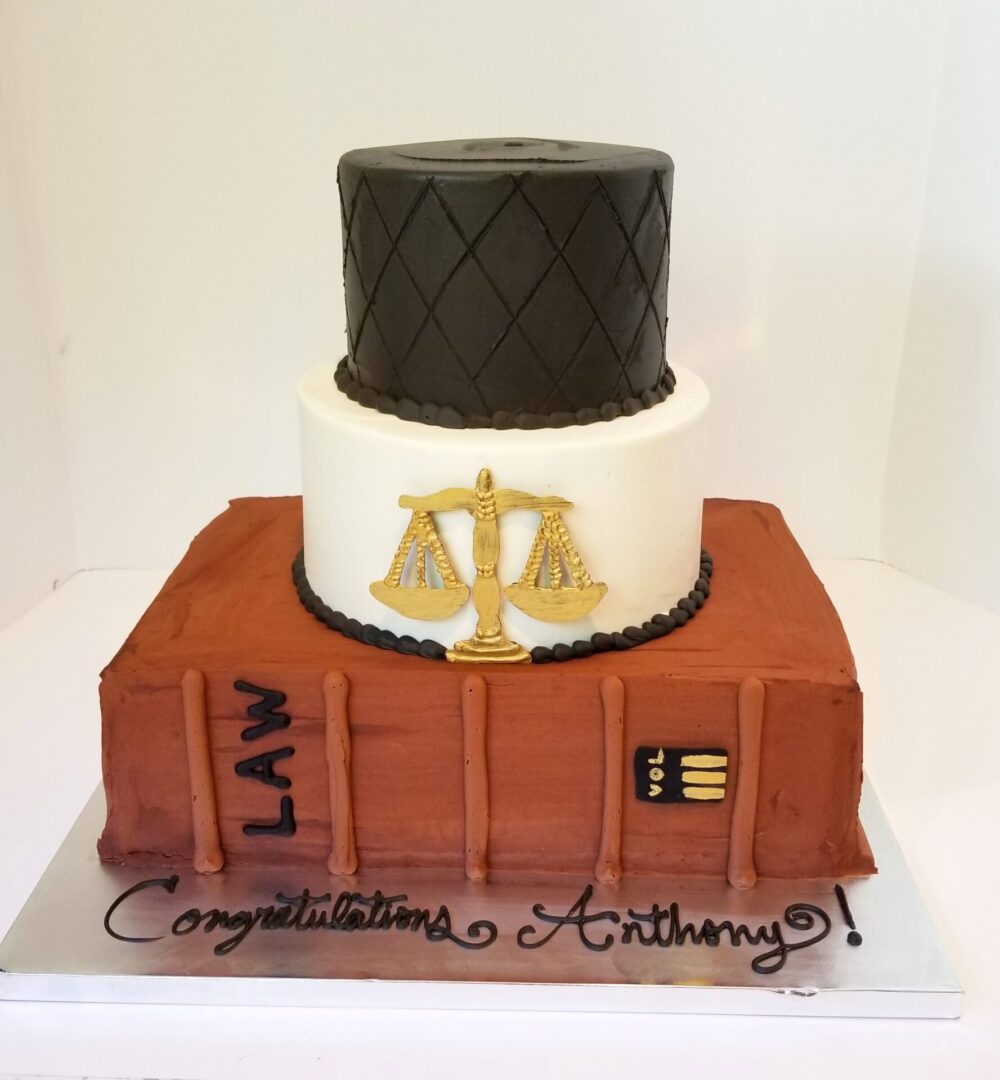 Three tier Law 3D decorated Cakes