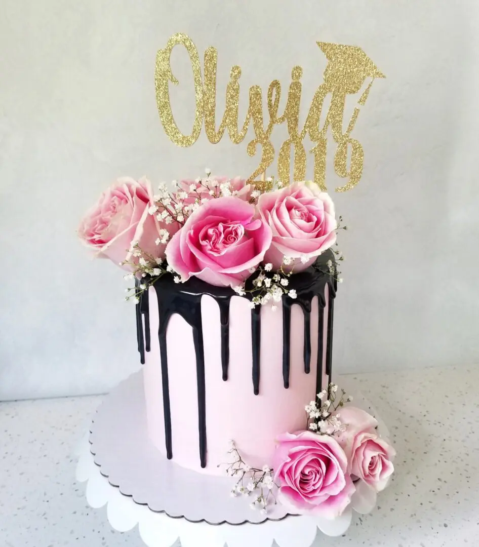 Rose flower Olivia 2019 Girl Birthday Cake