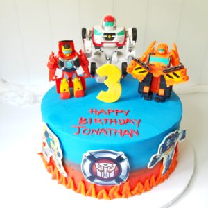 Three robots 3rd Boy Birthday Cake
