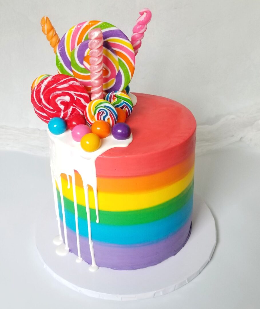Colorful marbel Girl Birthday Cake