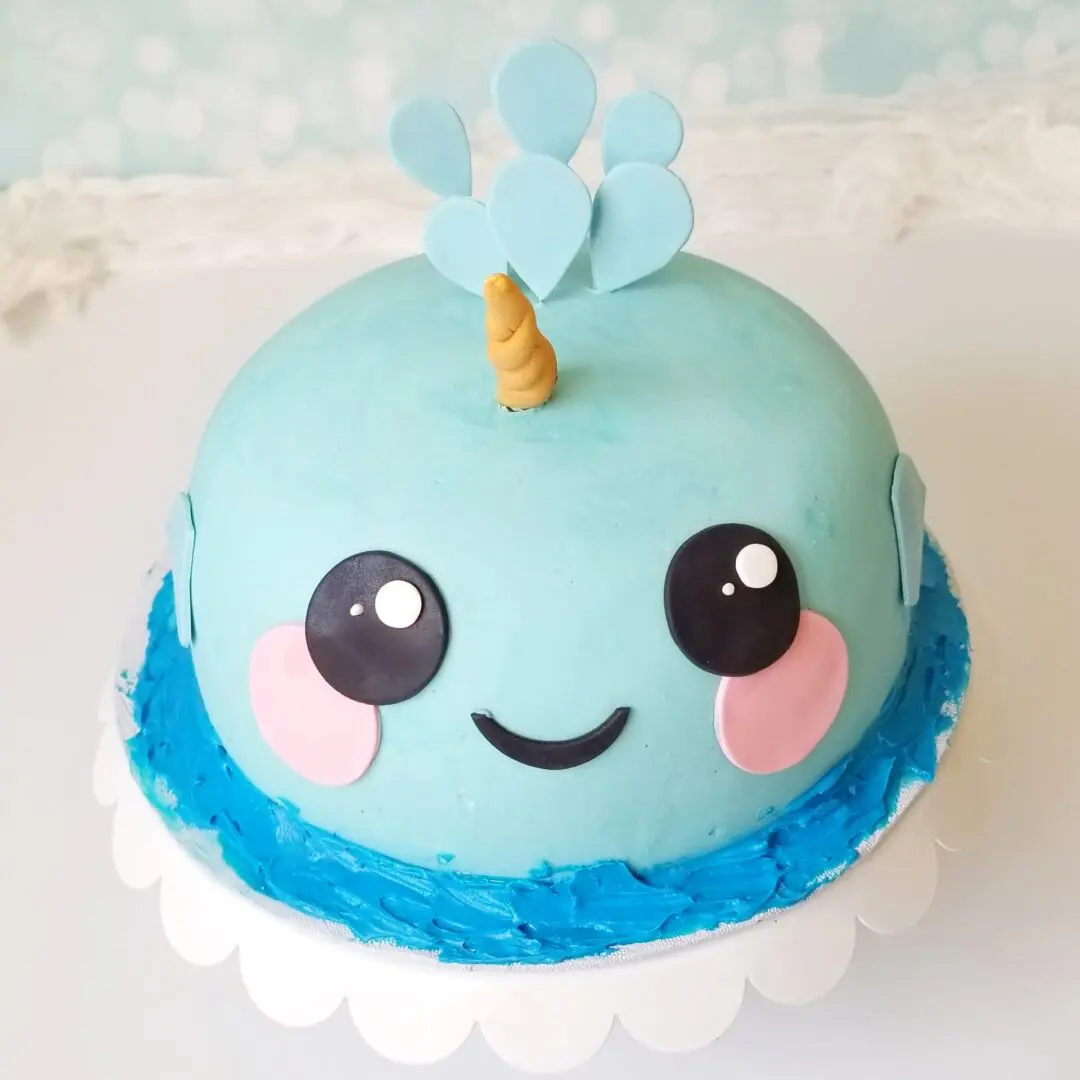 Sky blue 3D decorated Cakes
