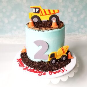 Truck on road Boy Birthday Cake