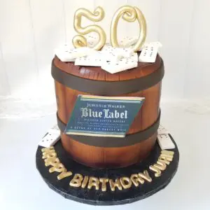 Blue Label 50th Boy Birthday Cake