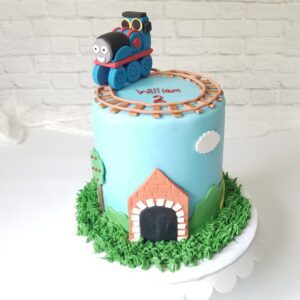 Cartoon Rail track Boy Birthday Cake