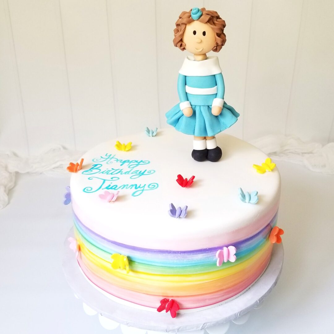 Girl standing Girl Birthday Cake