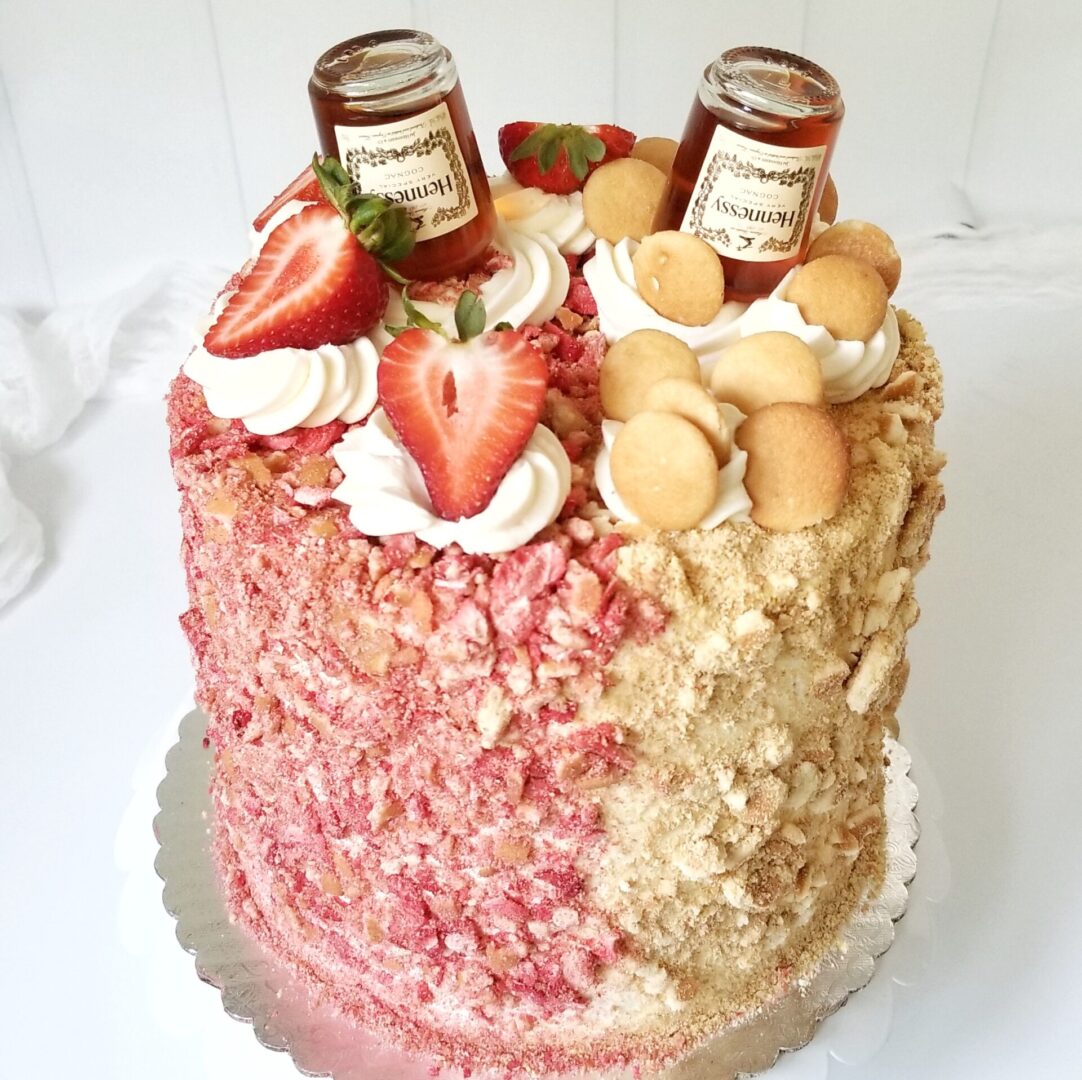 Strawberry and Hennessy Girl Birthday Cake