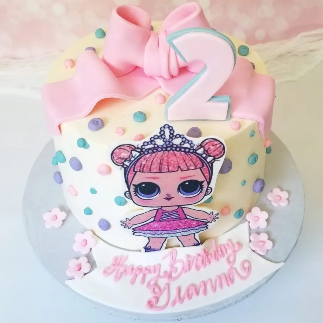 Pink bow 2nd Girl Birthday Cake