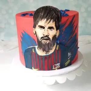Player face red and blue Boy Birthday Cake