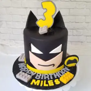 Black mask Miles 3rd Boy Birthday Cake