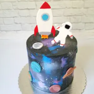 Astronaut and rocket Boy Birthday Cake
