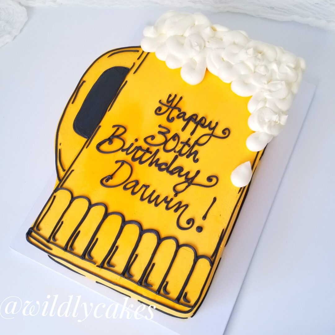 Darwin beer glass 3D decorated Cakes