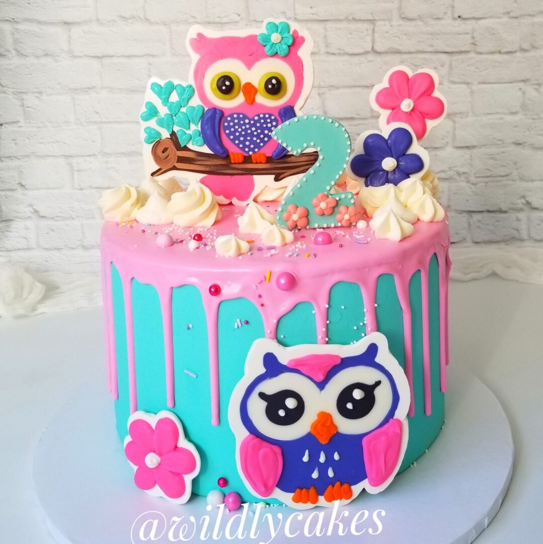 Pink and sky own 2nd Girl Birthday Cake