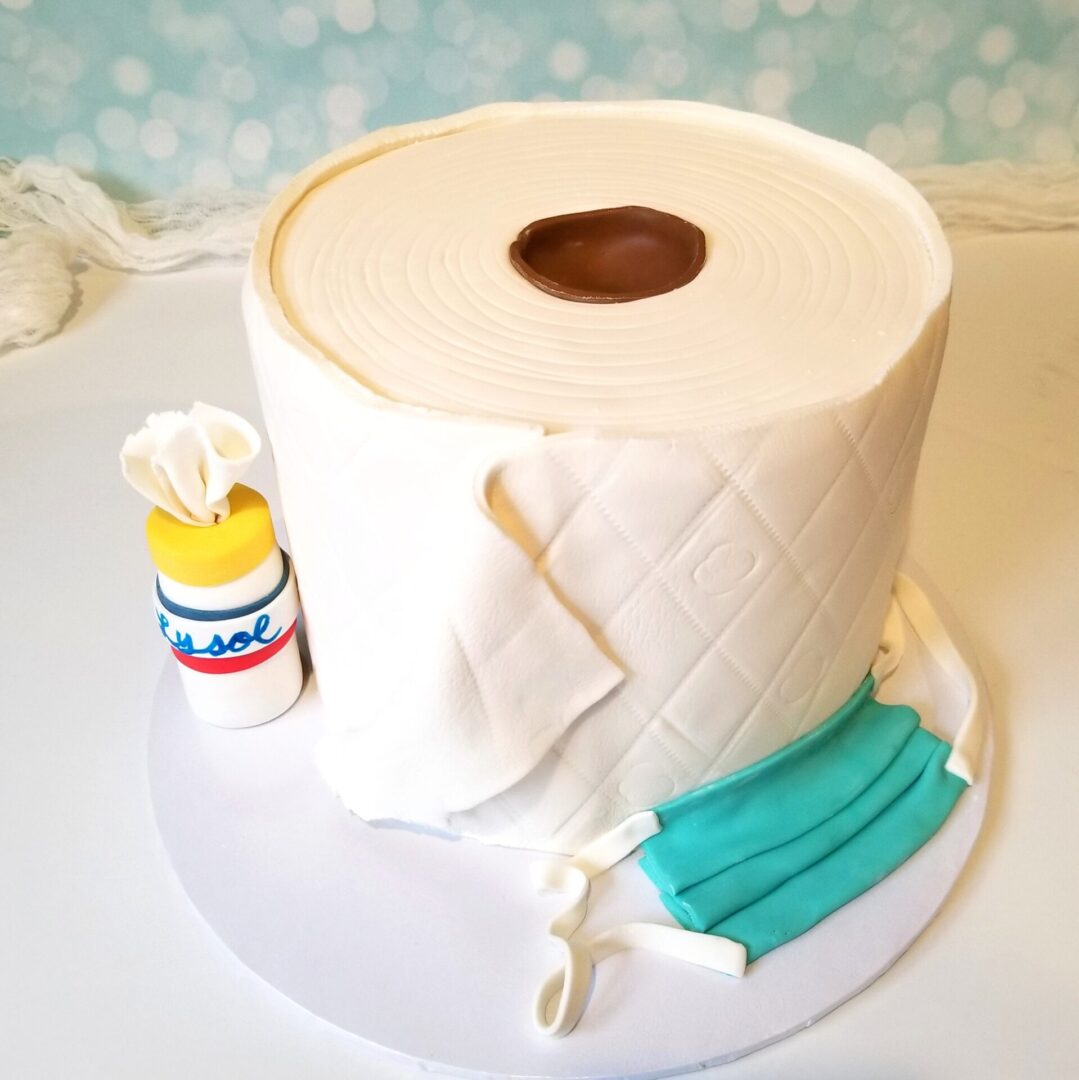 Tissue and mask Girl Birthday Cake