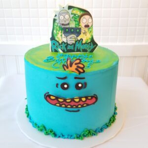 Two tier sea green Boy Birthday Cake