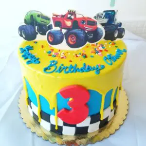 Three cars Boy Birthday Cake