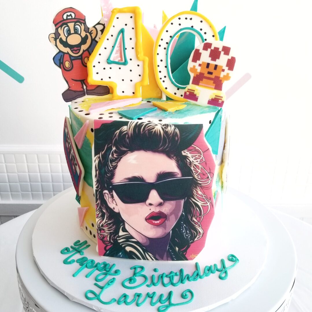 Photo theme 40th Larry Girl Birthday Cake