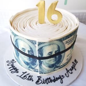 Currency note 16th Boy Birthday Cake