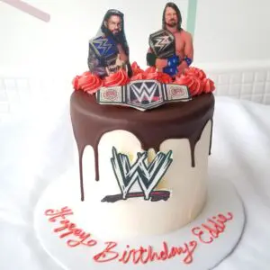 W W fighting Boy Birthday Cake