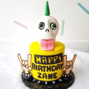 White and yellow Zane Boy Birthday Cake