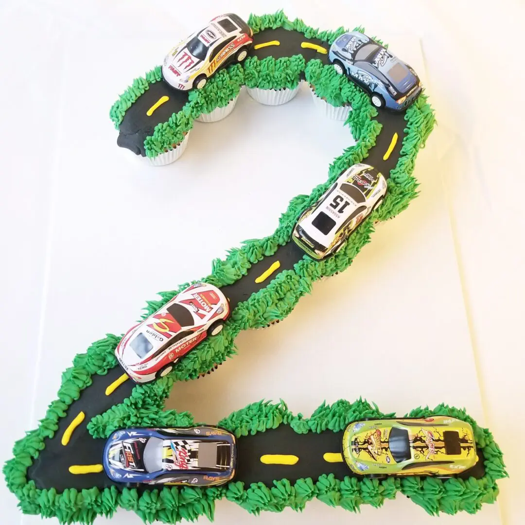 Car topping decorated Cupcakes