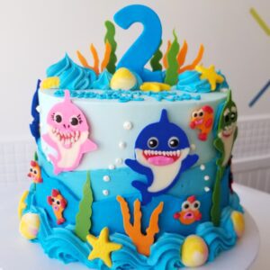 Blue 2nd Boy Birthday Cake