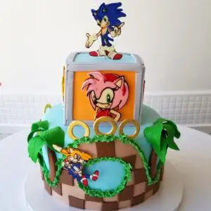 To tier characters Boy Birthday Cake
