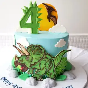 Sky and green 4th Boy Birthday Cake