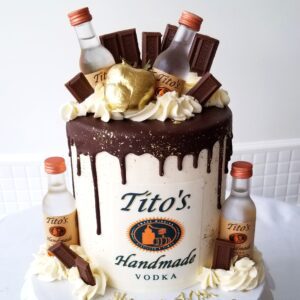Tito's handmane vodka Boy Birthday Cake