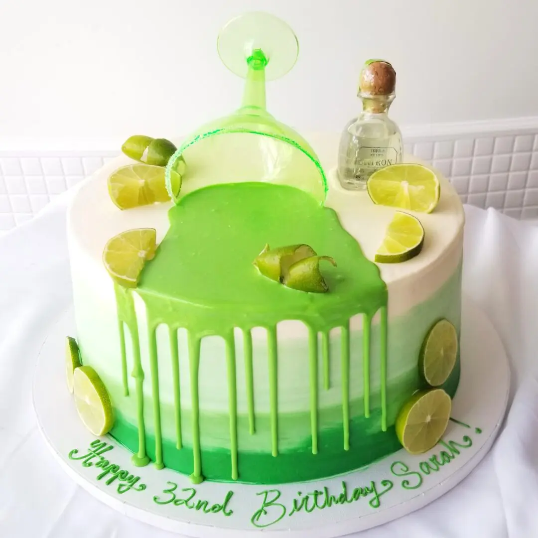 Leamon with glass Girl Birthday Cake