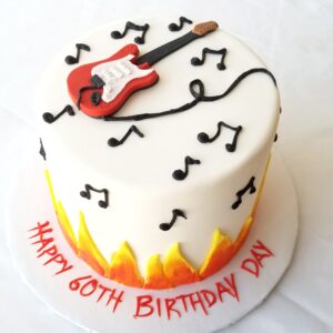Guiter and music 60th Boy Birthday Cake