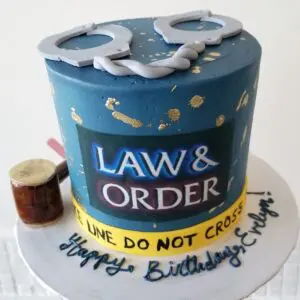 Law and Order Boy Birthday Cake